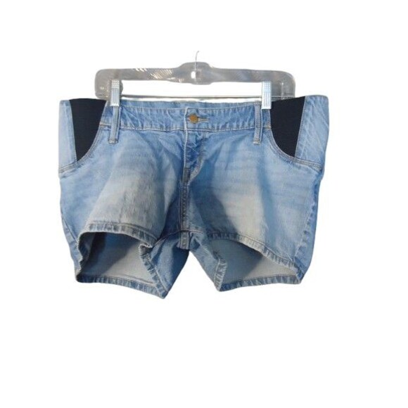 Isabel Maternity Midi Denim Short Shorts Women Size 10 Medium Wash - Picture 1 of 8